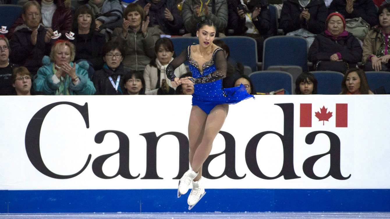 Gabrielle Daleman during her free skate in Lethbridge, Alberta at Skate Canada International on October 31, 2015. 