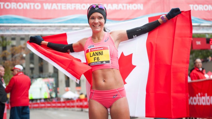 Lanni Marchant Lanni Marchant was the top Canadian at the Toronto Waterfront Marathon on October 18, 2015.