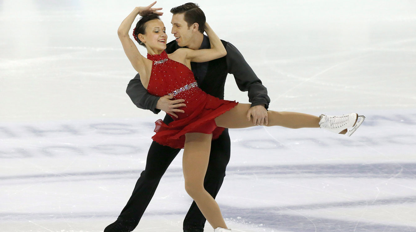 Lubov Ilyushechkina and Dylan Moscovitch at 2015 ISU World Figure Skating Championship. 