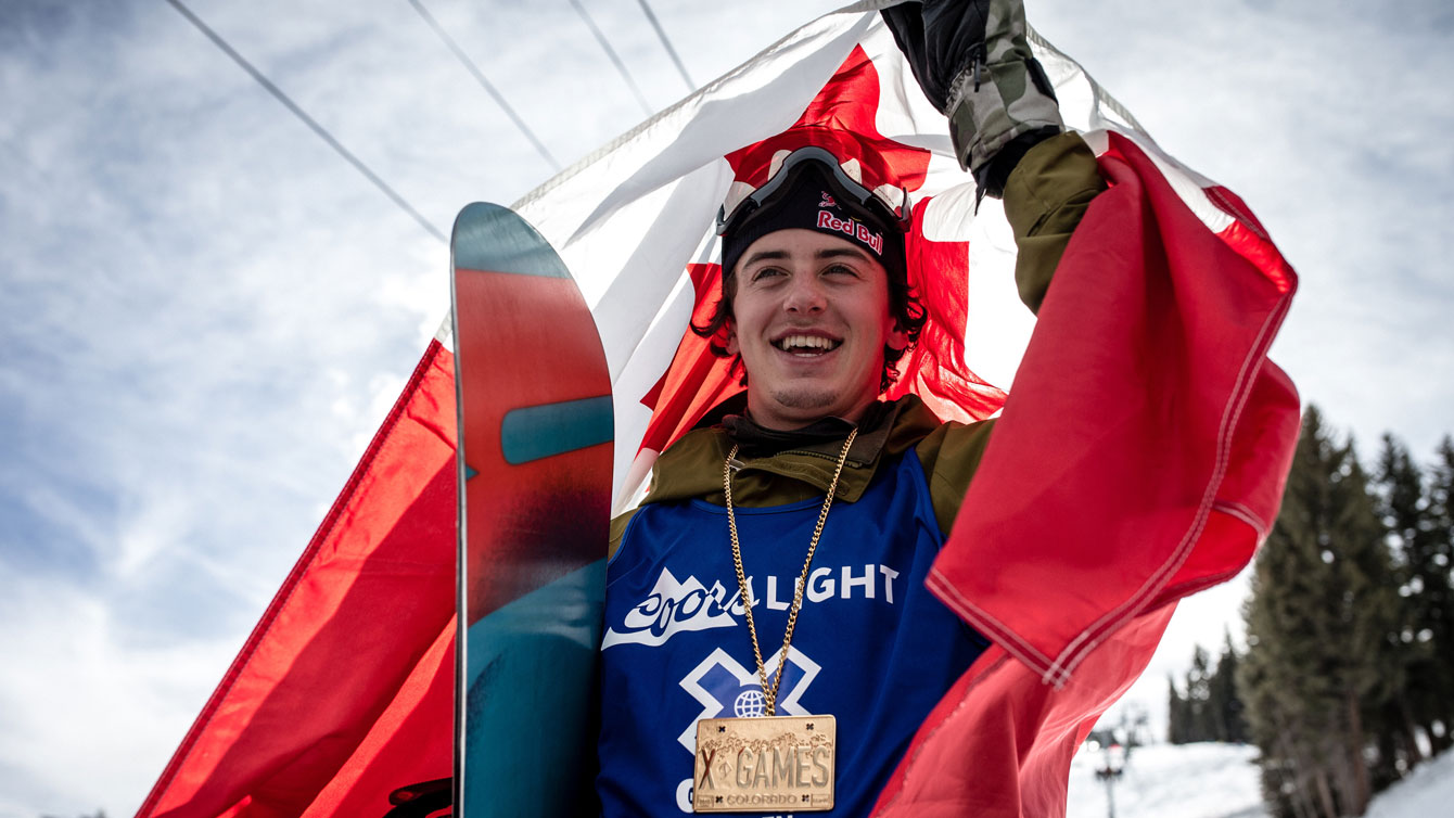 Mark McMorris after winning 2016 X Games Aspen gold in snowboard slopestyle. 