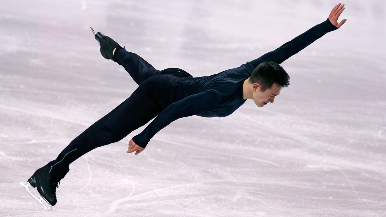 Patrick Chan during a practice session at ISU World Figure Skating Championships in Boston on March 30, 2016.