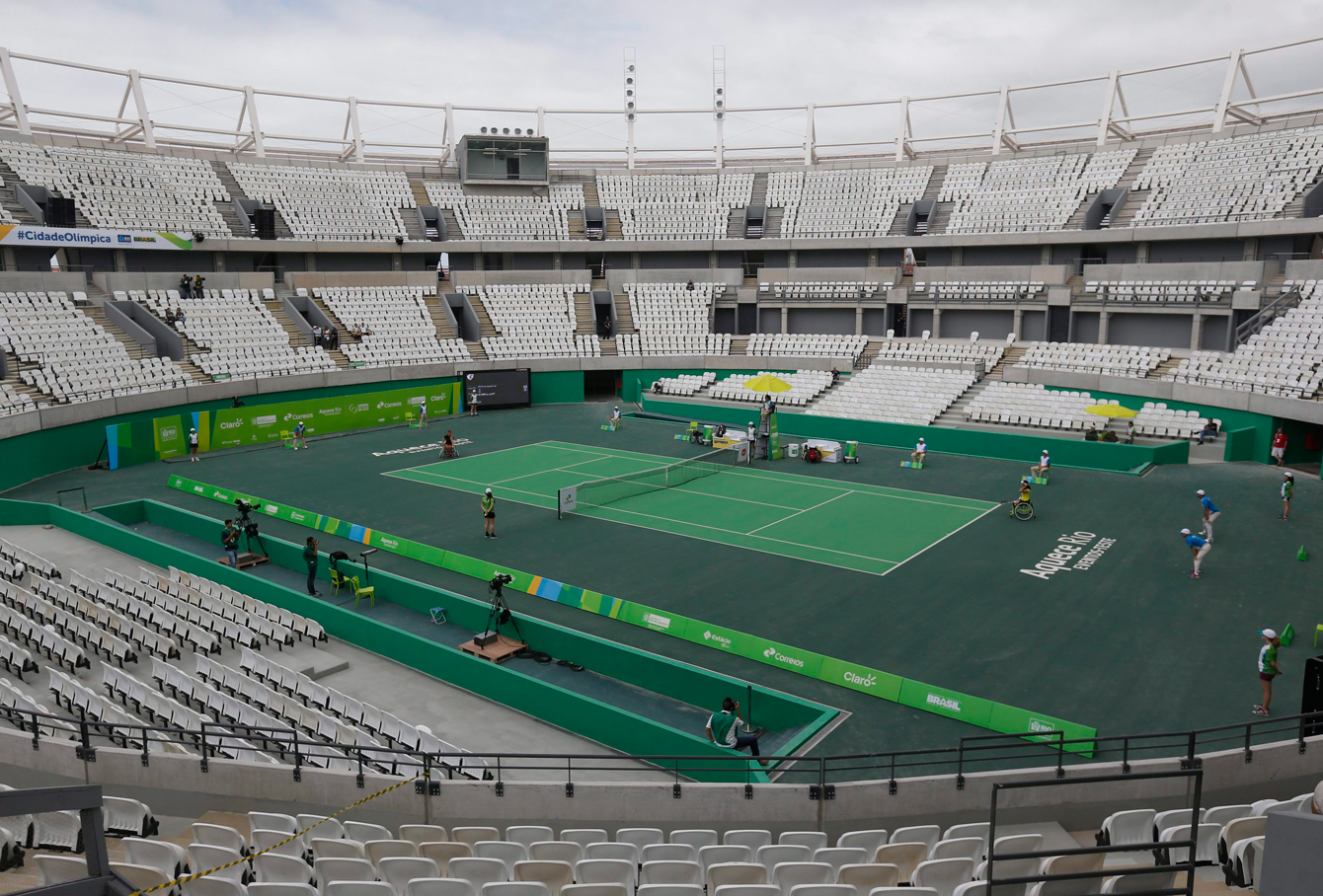 Brazil's Paralympic athletes compete during the tennis test event at Olympics Tennis Center. (Photo: AP/Silvia Izquierdo)