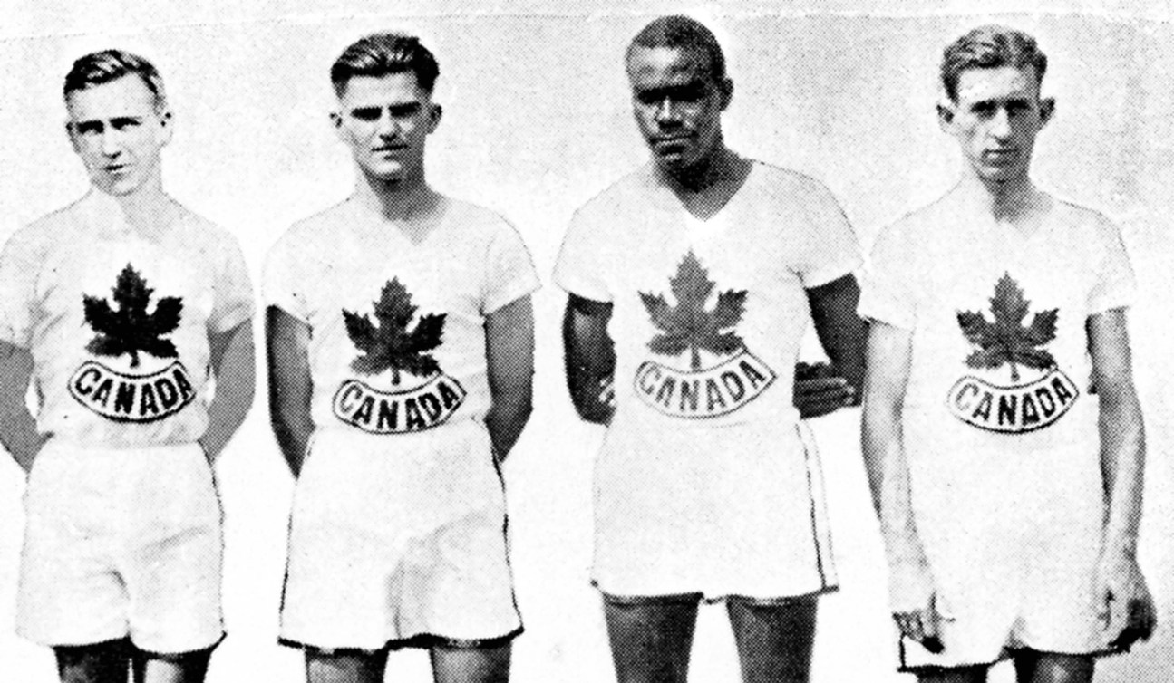 Canada's men's relay team participates at the 1928 Amsterdam Olympics. (CP Photo/COC) L'équipe du relais du Canada participe aux Jeux olympiques de Amsterdam de 1928. (PC Photo/AOC)