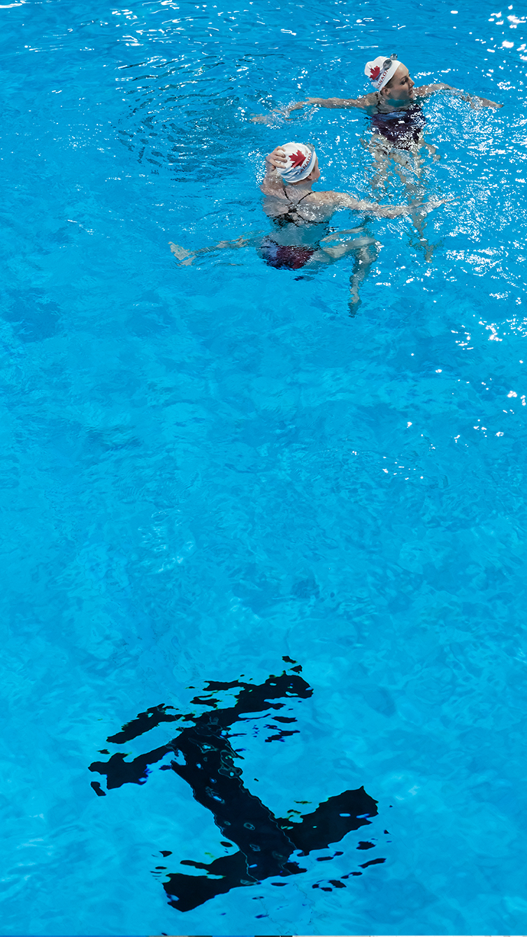 Simoneau and Thomas at the Toronto Pan Am Sports Centre during their Toronto visit before the Rio 2016 Games. (Thomas Skrlj/COC)