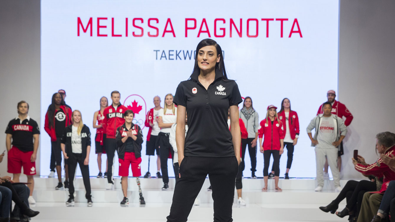 Melissa Pagnotta at the 2016 Team Canada Olympic collection by Hudson's Bay launch on April 12, 2016.