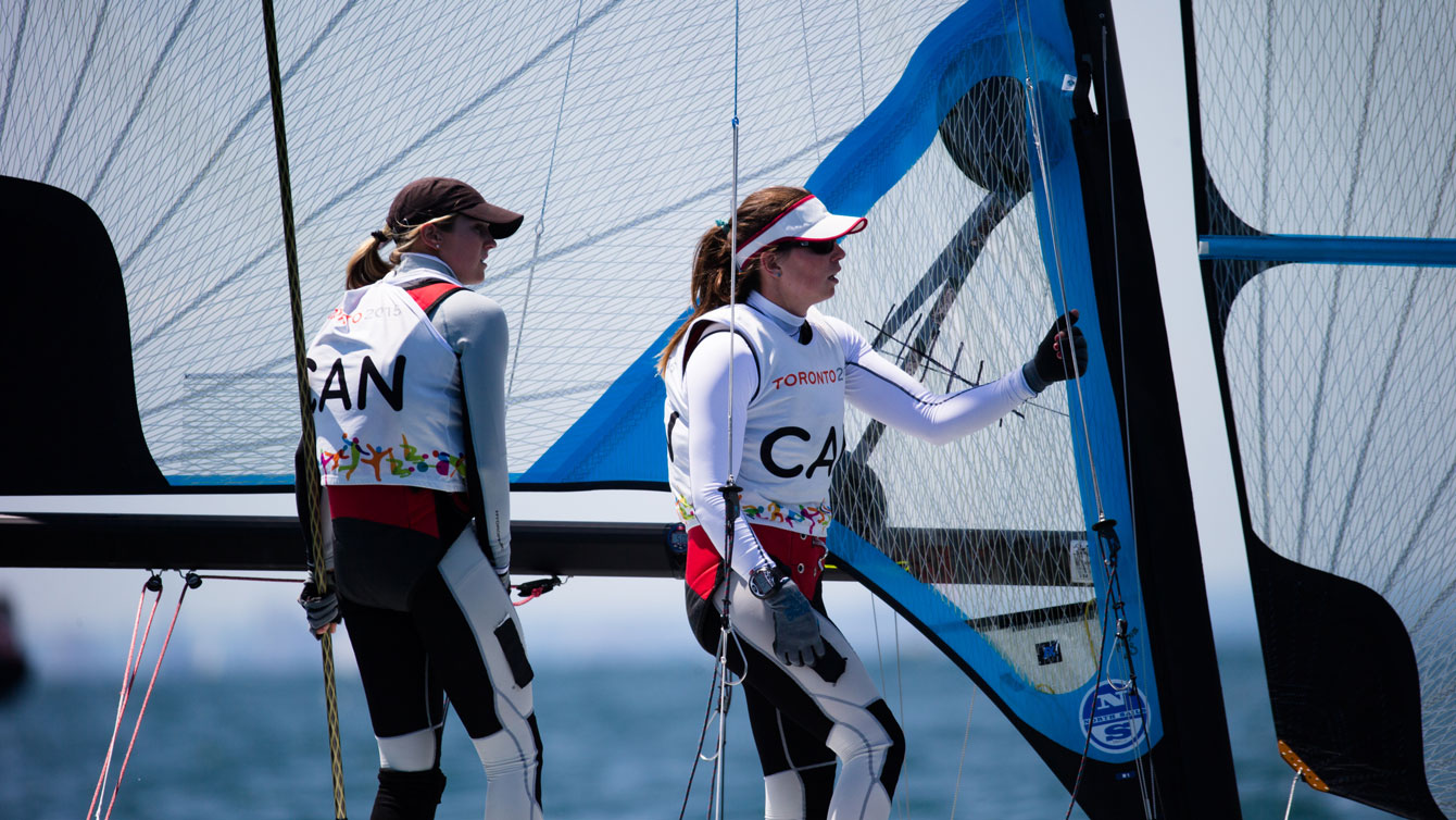 Erin Rafuse (left) and Danielle Boyd (right) compete at the 2015 Pan Am Games in Toronto.