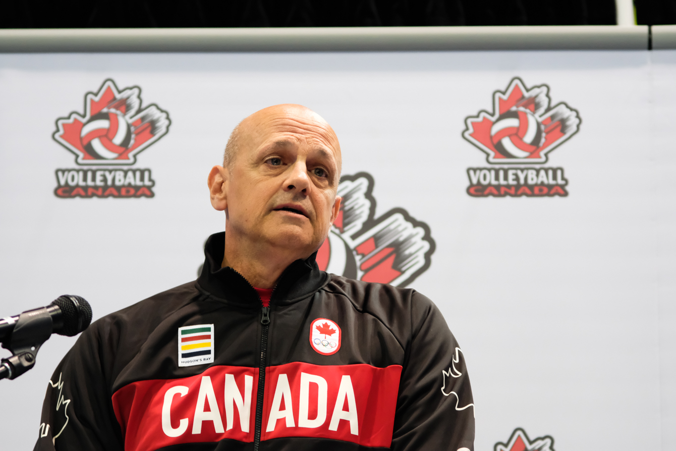 Glenn Hoag at the Men's Indoor Volleyball team announcements on July 22, 2016. (Thomas Skrlj/COC)