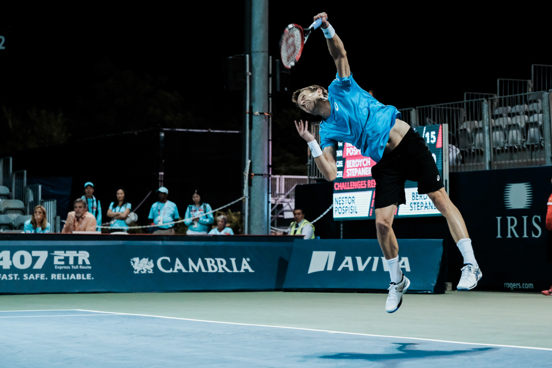 Canada’s Daniel Nestor in quarterfinals doubles action at the Rogers Cup in Toronto on July 29, 2016. (Thomas Skrlj/COC)