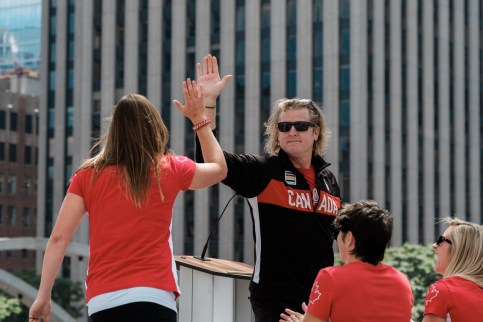 Canada's Rio 2016 Women's Rugby Sevens send-off at Toronto Nathan Phillips Square on July 26, 2016