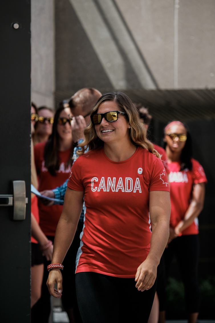 Canada's Rio 2016 Women's Rugby Sevens send-off at Toronto Nathan Phillips Square on July 26, 2016