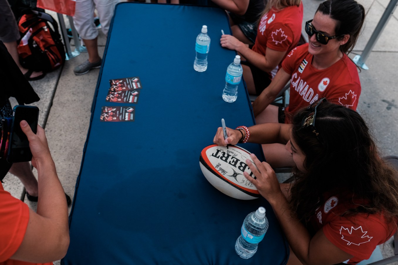 Canada's Rio 2016 Women's Rugby Sevens send-off at Toronto Nathan Phillips Square on July 26, 2016