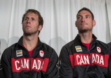 Sam Schachter, Josh Binstock Sam Schachter (left) and Josh Binstock at the Rio 2016 beach volleyball nomination announcement on July 20, 2016.