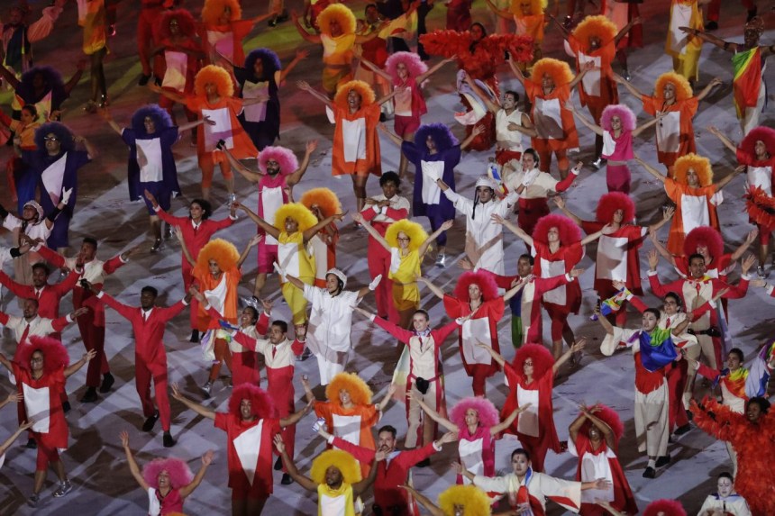 Performers dance during the opening ceremony for the 2016 Summer Olympics in Rio de Janeiro, Brazil, Friday, Aug. 5, 2016. (AP Photo/Robert F. Bukaty)