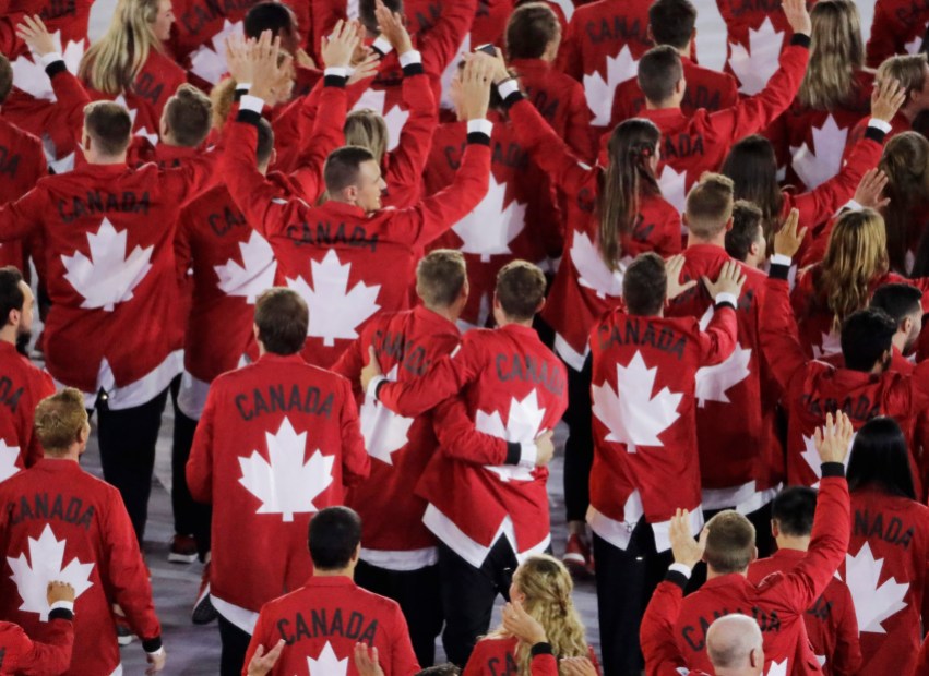 Rio Olympics Opening Ceremony Team Canada arrives during the opening ceremony for the 2016 Summer Olympics in Rio de Janeiro, Brazil, Friday, Aug. 5, 2016. (AP Photo/Charlie Riedel)