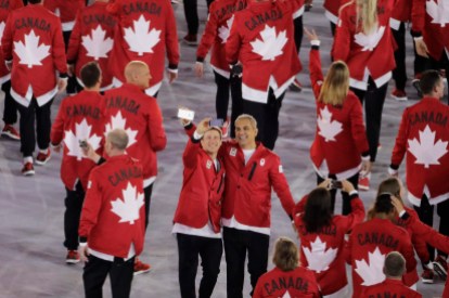 Rio Olympics Opening Ceremony Members of team Canada take a selfie during the opening ceremony of the 2016 Summer Olympics in Rio de Janeiro, Brazil, Friday, Aug. 5, 2016. (AP Photo/Charlie Riedel)