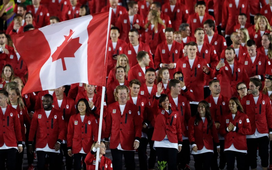 Rio Olympics Opening Ceremony Rosannagh Maclennan carries the flag of Canada during the opening ceremony for the 2016 Summer Olympics in Rio de Janeiro, Brazil, Friday, Aug. 5, 2016. (AP Photo/Matt Slocum)
