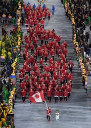 Rio Olympics Opening Ceremony Rosannagh Maclennan carries the flag of Canada during the opening ceremony for the 2016 Summer Olympics in Rio de Janeiro, Brazil, Friday, Aug. 5, 2016. (Richard Heathcote/Pool Photo via AP)