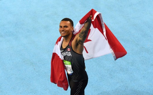 Rio 2016: Andre De Grasse 100m final bronze Andre De Grasse, Usain Bolt, Rio 2016, 100m, final, bronze, Olympics, Canada