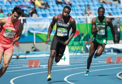 Rio 2016: Aaron Brown Aaron Brown competes in prelims of the Men's 200m at the Olympic Games in Rio de Janeiro, Brazil, Tuesday, August 16, 2016. COC Photo by Stephen Hosier