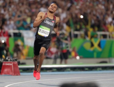 Rio 2016: Andre De Grasse 100m final bronze Andre De Grasse, Usain Bolt, Rio 2016, 100m, final, bronze, Olympics, Canada
