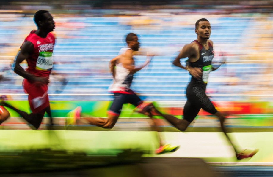 Rio 2016: Andre De Grasse Canada's Andre De Grasse races in his 200m heat at the Olympic games in Rio de Janeiro, Brazil, Tuesday August 16, 2016. COC Photo/Mark Blinch
