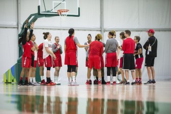 Team Canada women's basketball team practices in the athlete park ahead of the Olympic games in Rio de Janeiro, Brazil, Thursday August 4, 2016. COC Photo/David Jackson