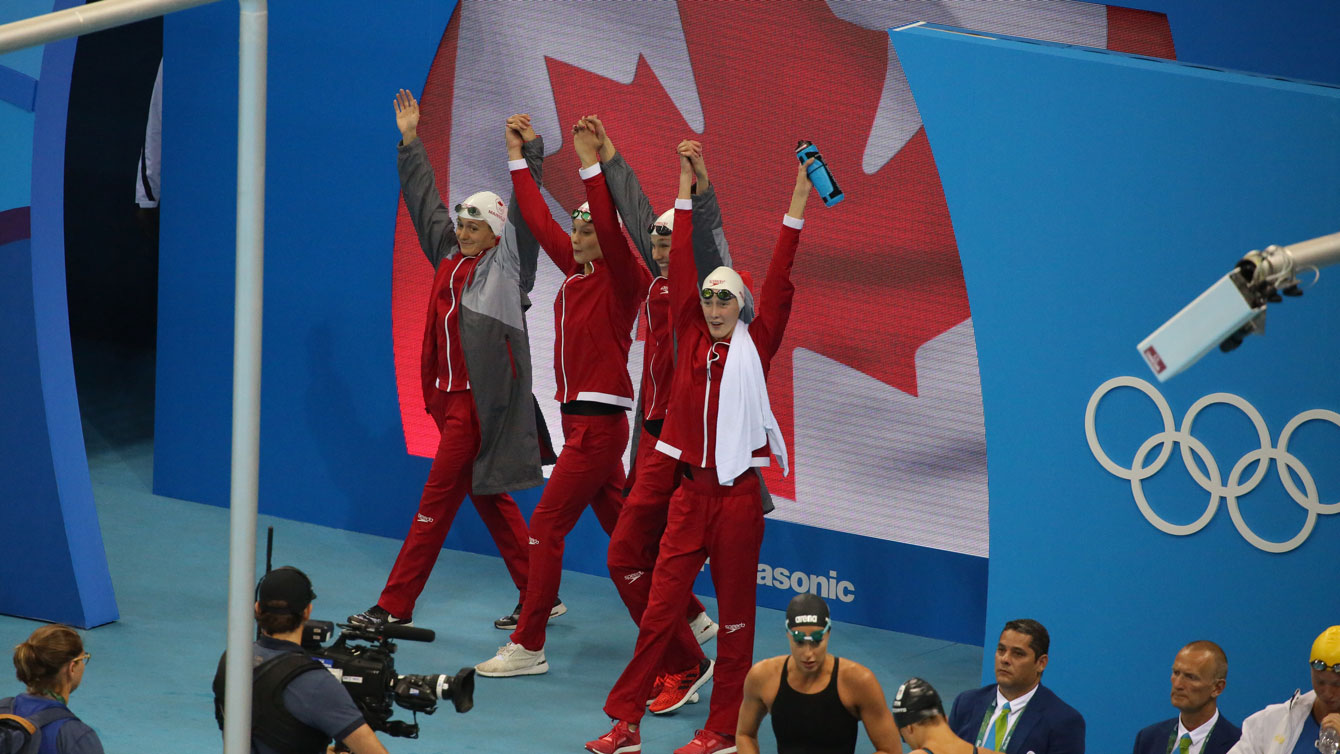 Women's 4X100m Freestyle Relay Team, Rio 2016, August 6, 2016. COC Photo/Mark Blinch