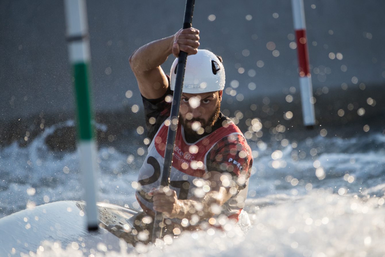 Michael Tayler during a practice run