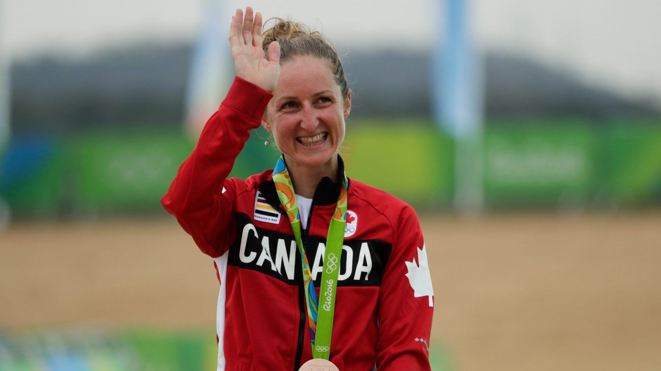 Catharine Pendrel with her bronze medal from the Rio Olympic Games on August 20, 2016. photo/DavidJackson)