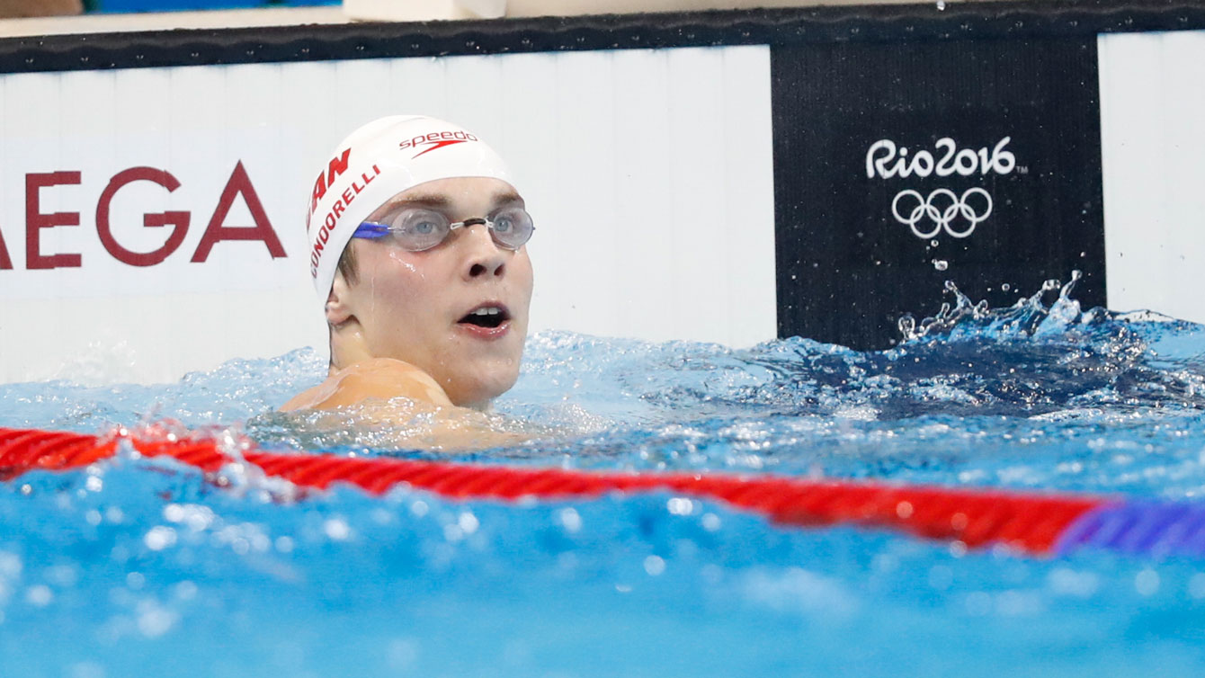 Santo Condorelli at the Rio 2016 Olympic 100m freestyle semifinal on August 9, 2016. 