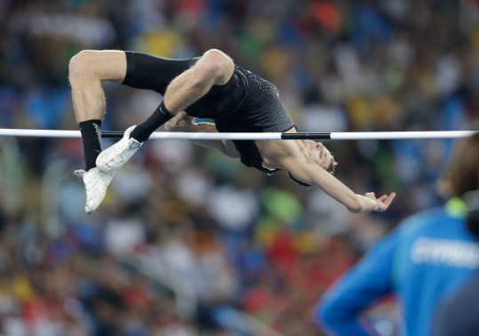 Rio 2016: Derek Drouin High Jump Gold Derek Drouin goes over the high jump bar