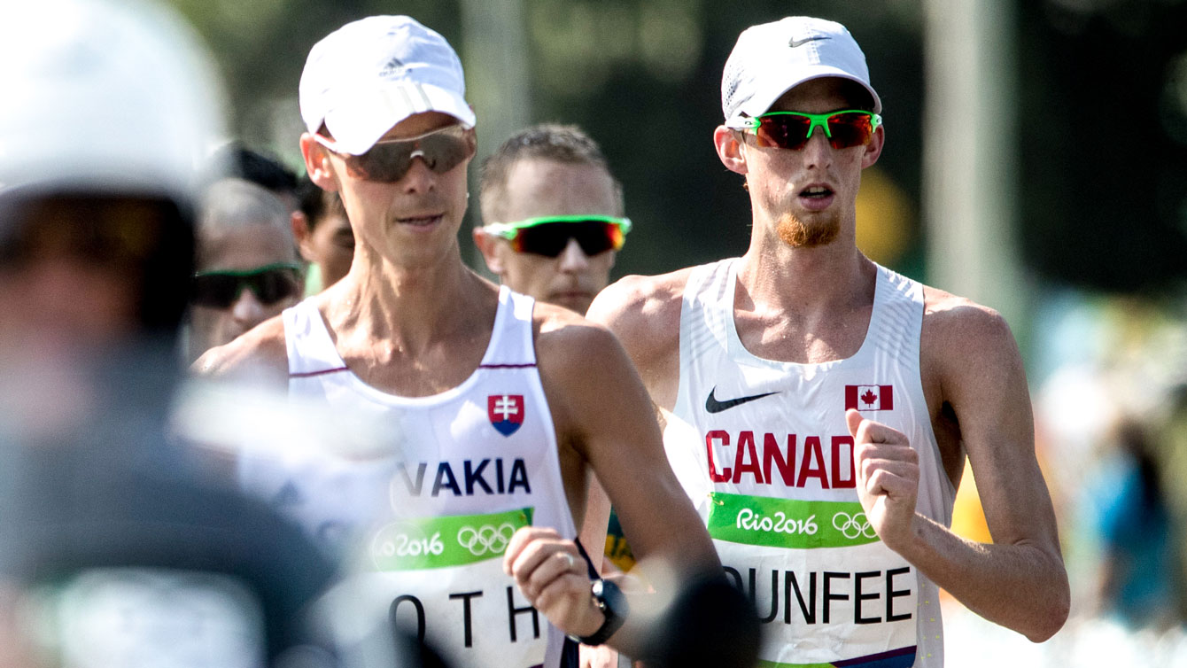 Evan Dunfee in the Rio 2016 race walk 