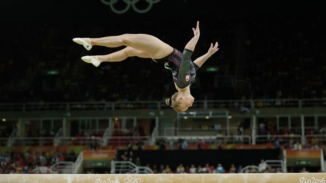 Ellie Black competes on beam on August 11 2016 at Rio 2016 (Jason Ransom/COC)