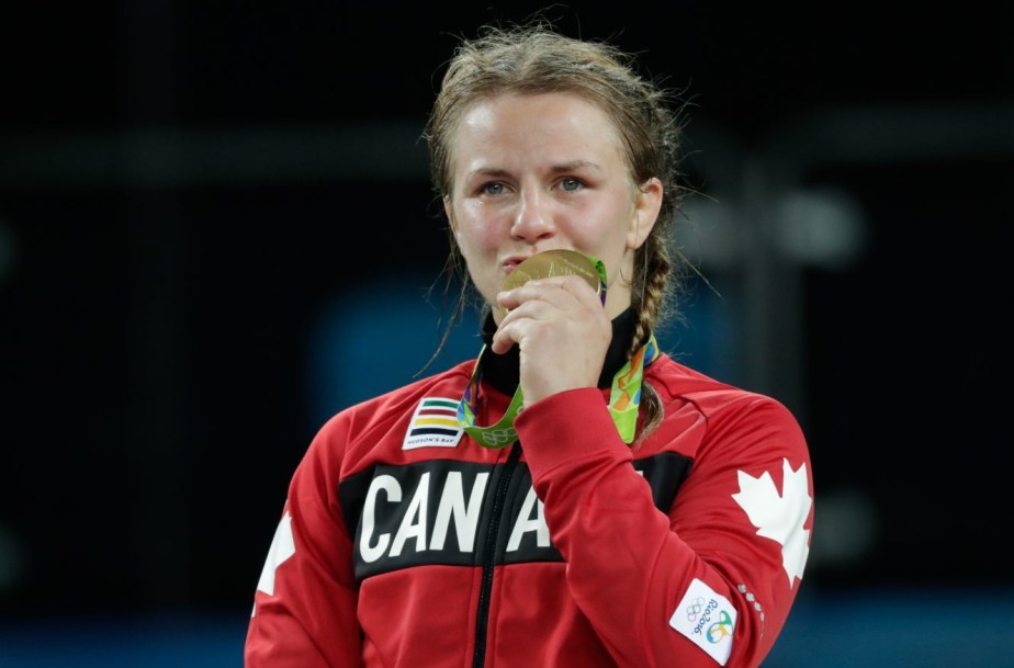 Erica Wiebe with her gold medal