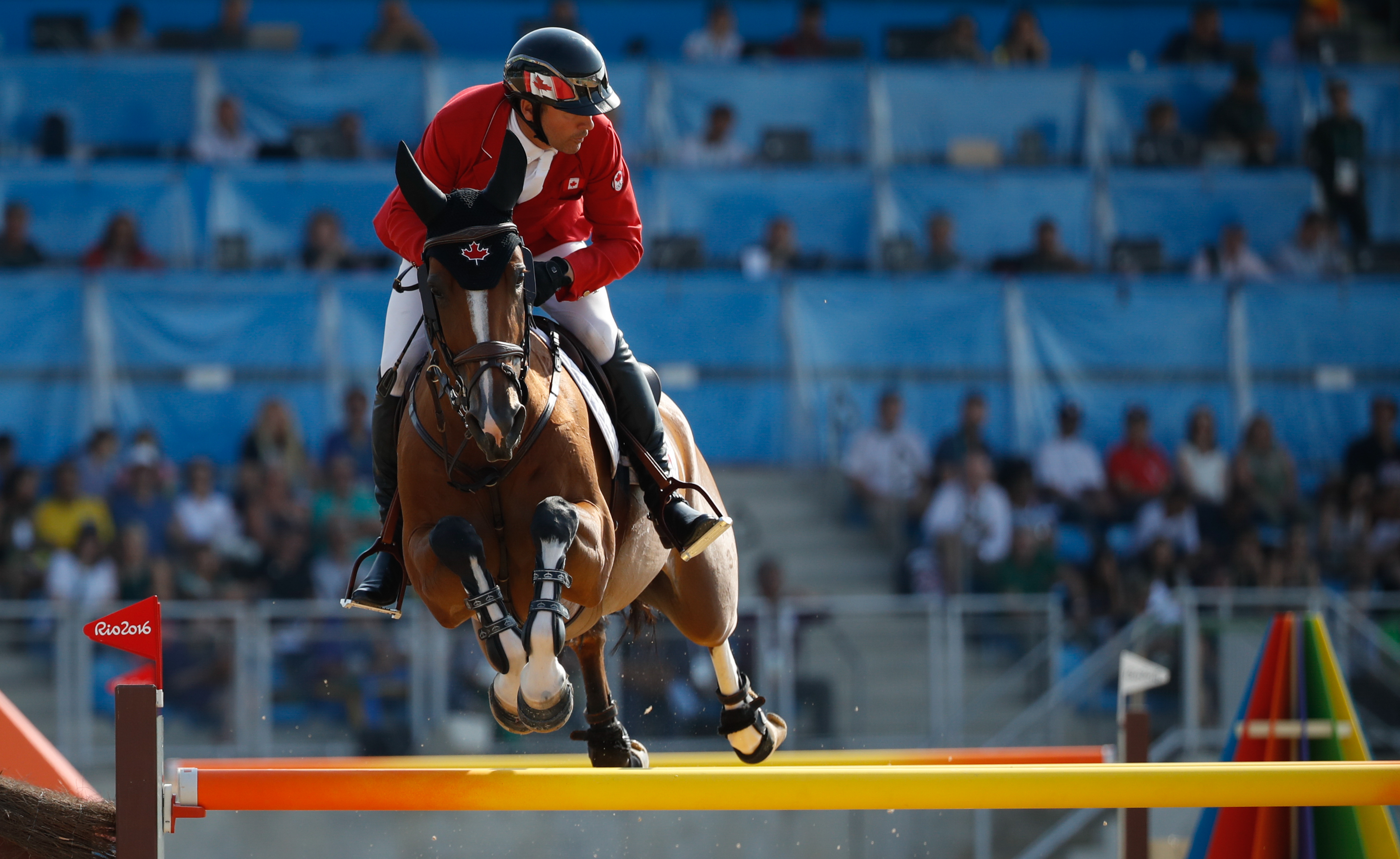 Eric Lamaze wins bronze in individuals show jumping on Fine Lady Five during Rio 2016 (March Blinch/COC)