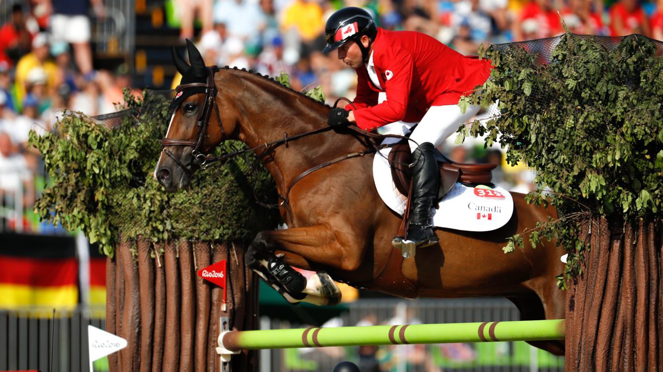 Eric Lamaze in the jump-off resulting in a bronze medal during Rio 2016. (COC/ Mark Blinch)