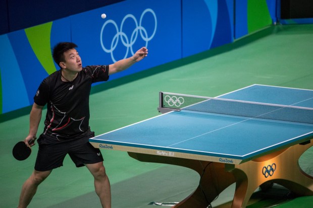 Rio 2016: Eugene Wang Team Canada's Eugene Wang competes in the men's single's qualifying round of table tennis in Rio Centro Park, Rio de Janeiro, Brazil, Saturday August 6, 2016. COC Photo/David Jackson
