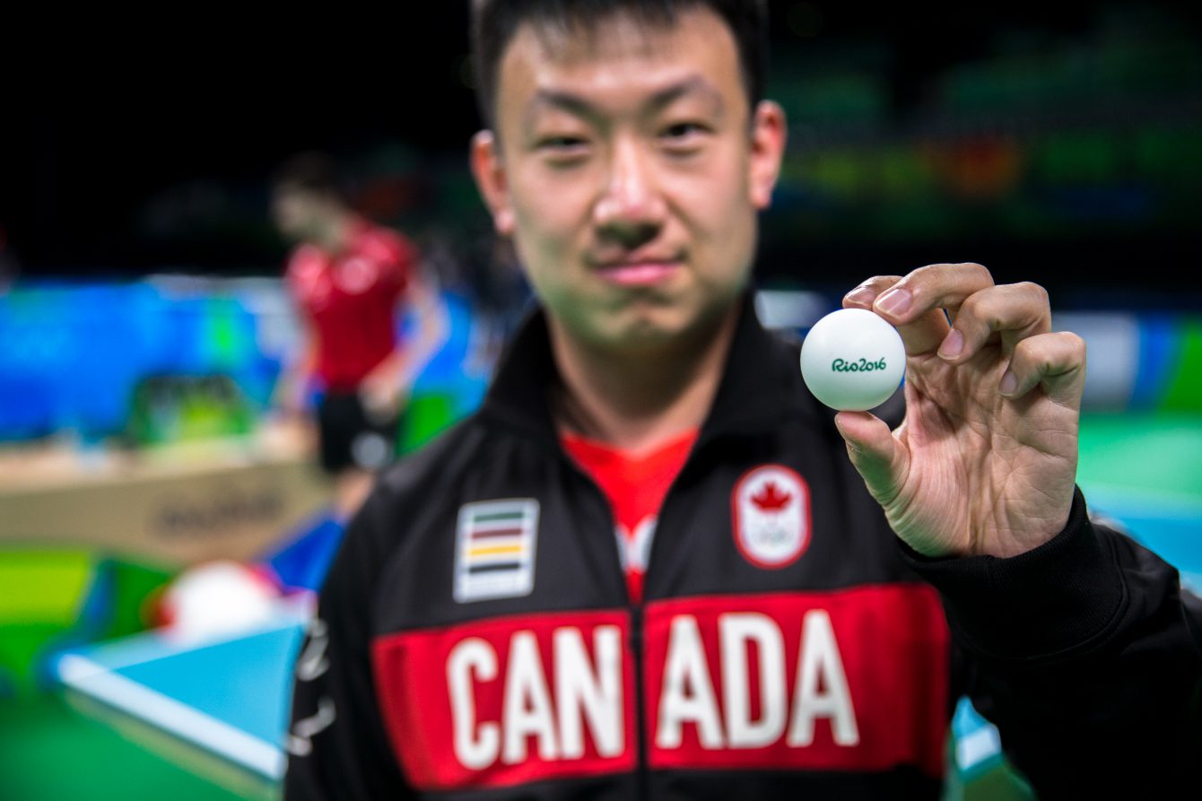 Team Canada's` Eugene Wang, table tennis, practices in Rio Centro Park ahead of the Olympic games in Rio de Janeiro, Brazil, Wednesday August 3, 2016. COC Photo/David Jackson