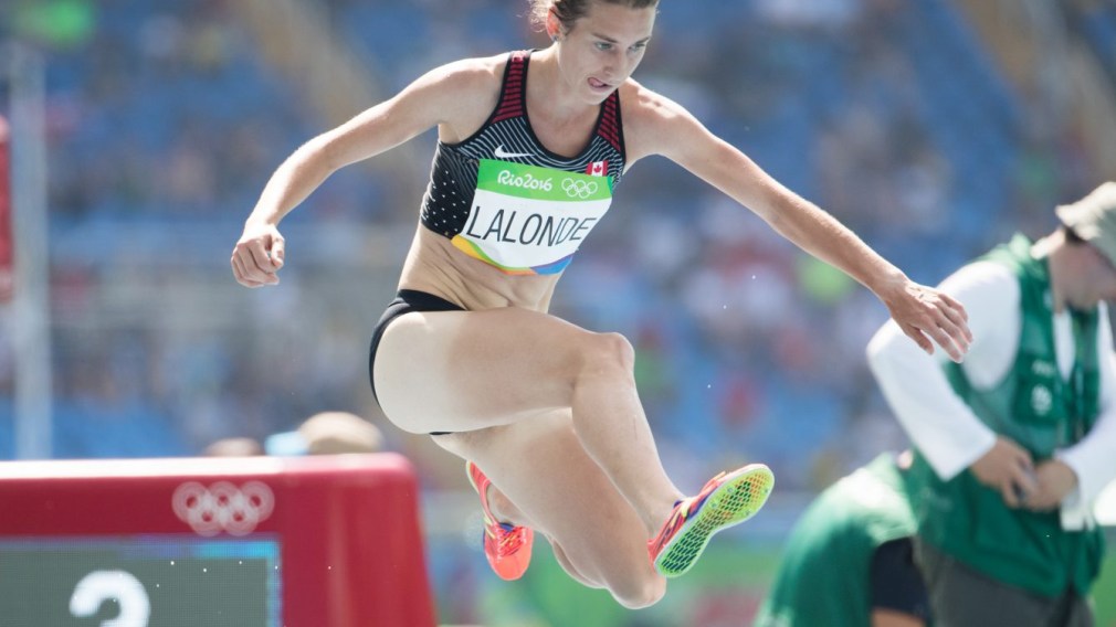 Genevieve Lalonde competes in the 3000m steeplechase finals