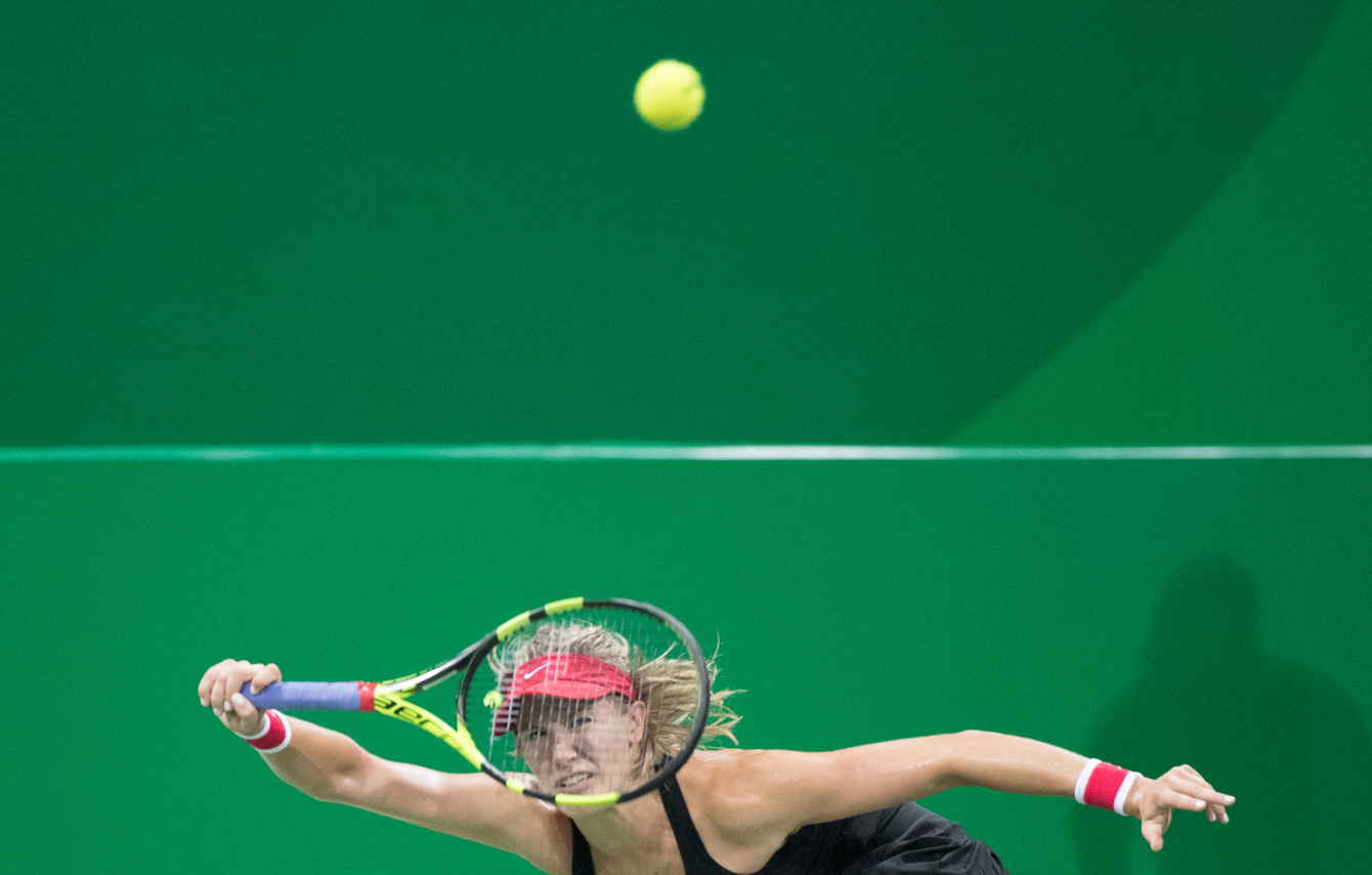 Canada's Eugenie Bouchard takes on Sloane Stephens of the U.S. at the Olympic games in Rio de Janeiro, Brazil, Saturday, August 6, 2016. COC Photo by Jason Ransom
