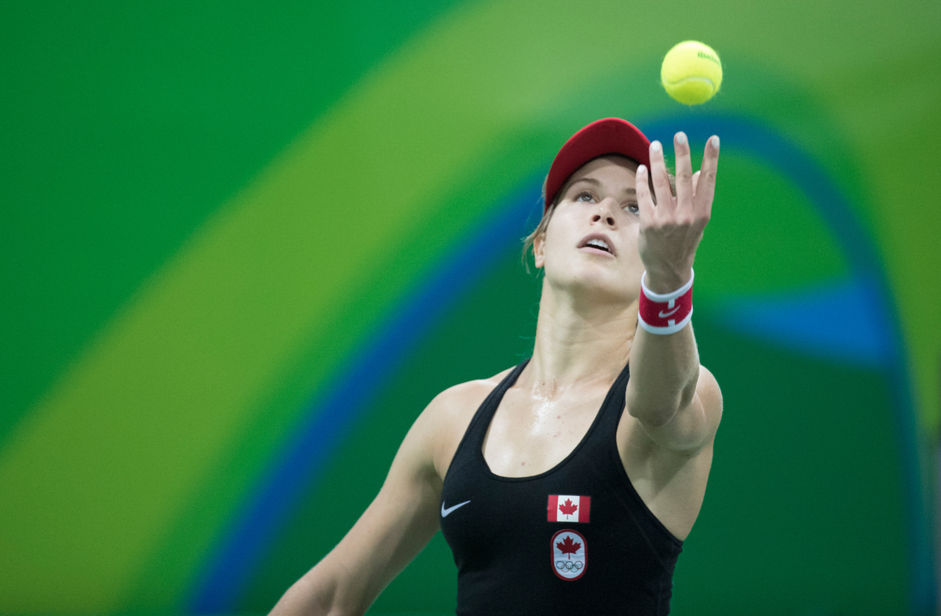 Canada's Eugenie Bouchard takes on Sloane Stephens of the U.S. at the Olympic games in Rio de Janeiro, Brazil, Saturday, August 6, 2016. COC Photo by Jason Ransom
