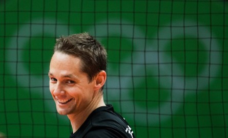 Team Canada's Frederic Winters smiles during their men's team volleyball practice ahead of the Olympic games in Rio de Janeiro, Brazil, Wednesday August 3, 2016. COC Photo/Mark Blinch