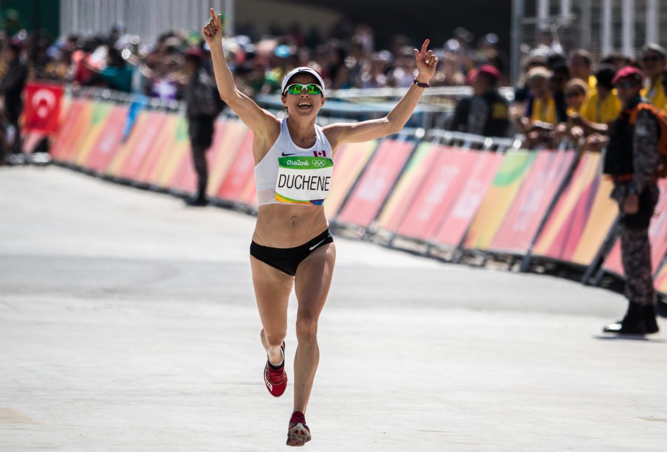 Team Canada's Krista DuChene finishes the women's marathon at Sombodromo Stadium, Rio de Janeiro, Brazil, Sunday August 14, 2016. COC Photo/David Jackson
