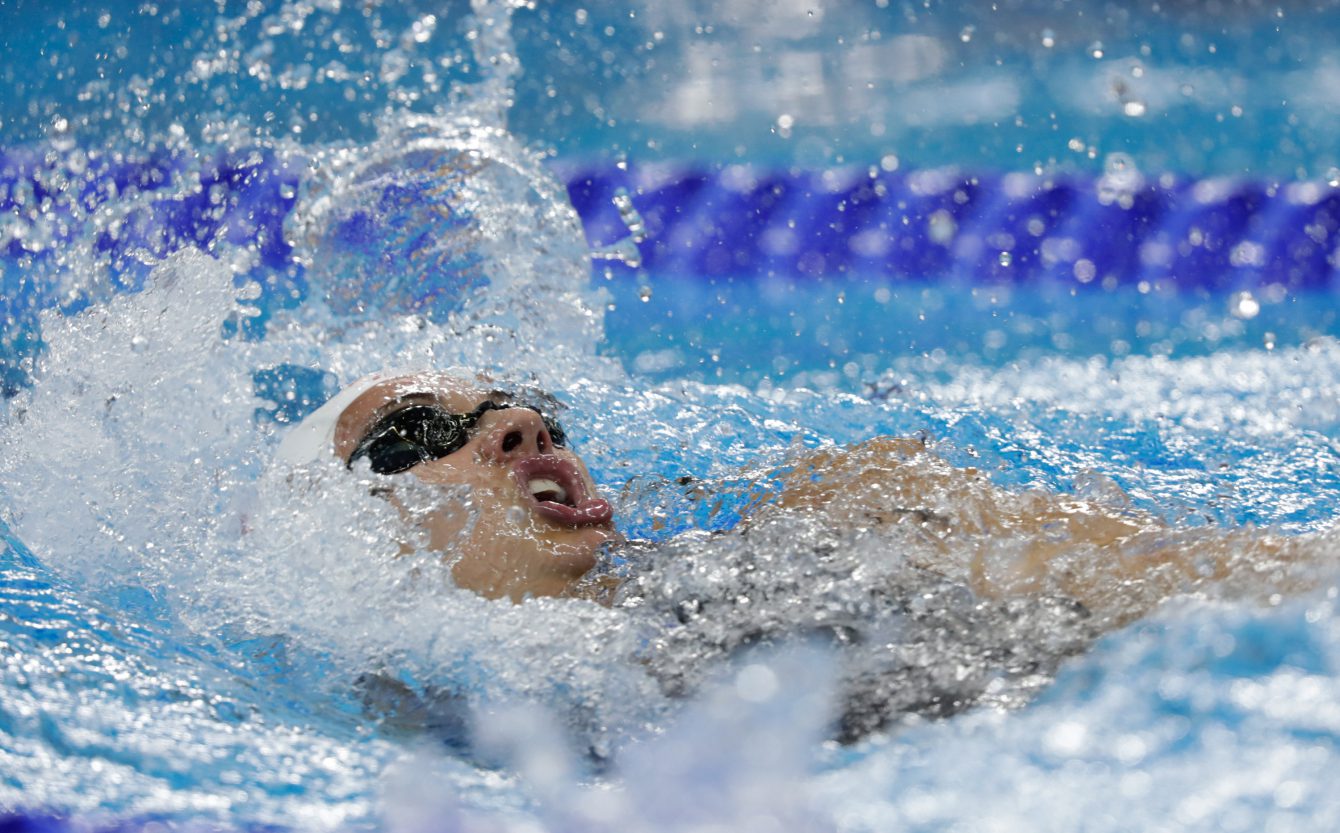 Canada's Kylie Masse competes in the during women's 100 backstroke semifinal swimming at the Olympic games in Rio de Janeiro, Brazil, Monday August 8, 2016. COC Photo/Mark Blinch