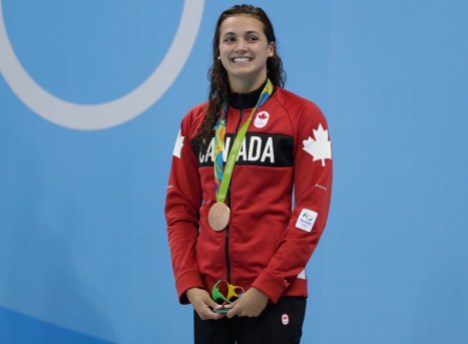Rio 2016: Kylie Masse Kylie Masse with her Olympic bronze medal at Rio 2016 after the 100m backstroke on August 8, 2016. COC Photo/Jason Ransom