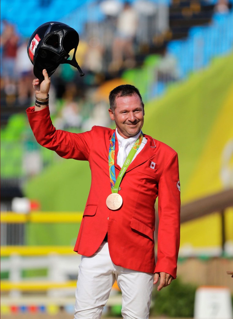 Eric Lamaze after accepting his Olympic bronze medal in Rio de Janeiro on August 19, 2016.