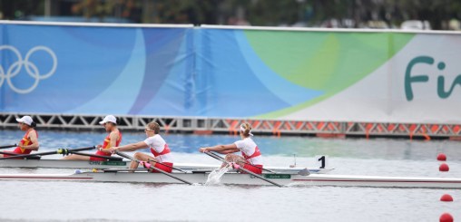Team Canada's Patricia Obee and Lindsy Jennerich win silver during the women's double sculls final at Lagoa Rowing Stadium, Rio de Janeiro, Brazil, Friday August 12, 2016. COC Photo/David Jackson