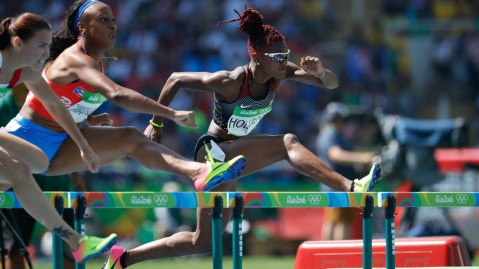Rio 2016: Nikkita Holder Nikkita Holder competes in 100m hurdles qualifiers on August 16, 2016 in Rio 2016.