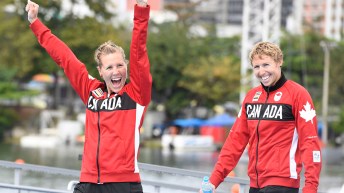 Patricia Obee and Lindsay Jennerich win silver at Rio 2016 on August 12, 2016.