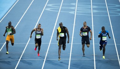 Rio 2016: Andre De Grasse 100m final bronze Andre De Grasse, Usain Bolt, Rio 2016, 100m, final, bronze, Olympics, Canada